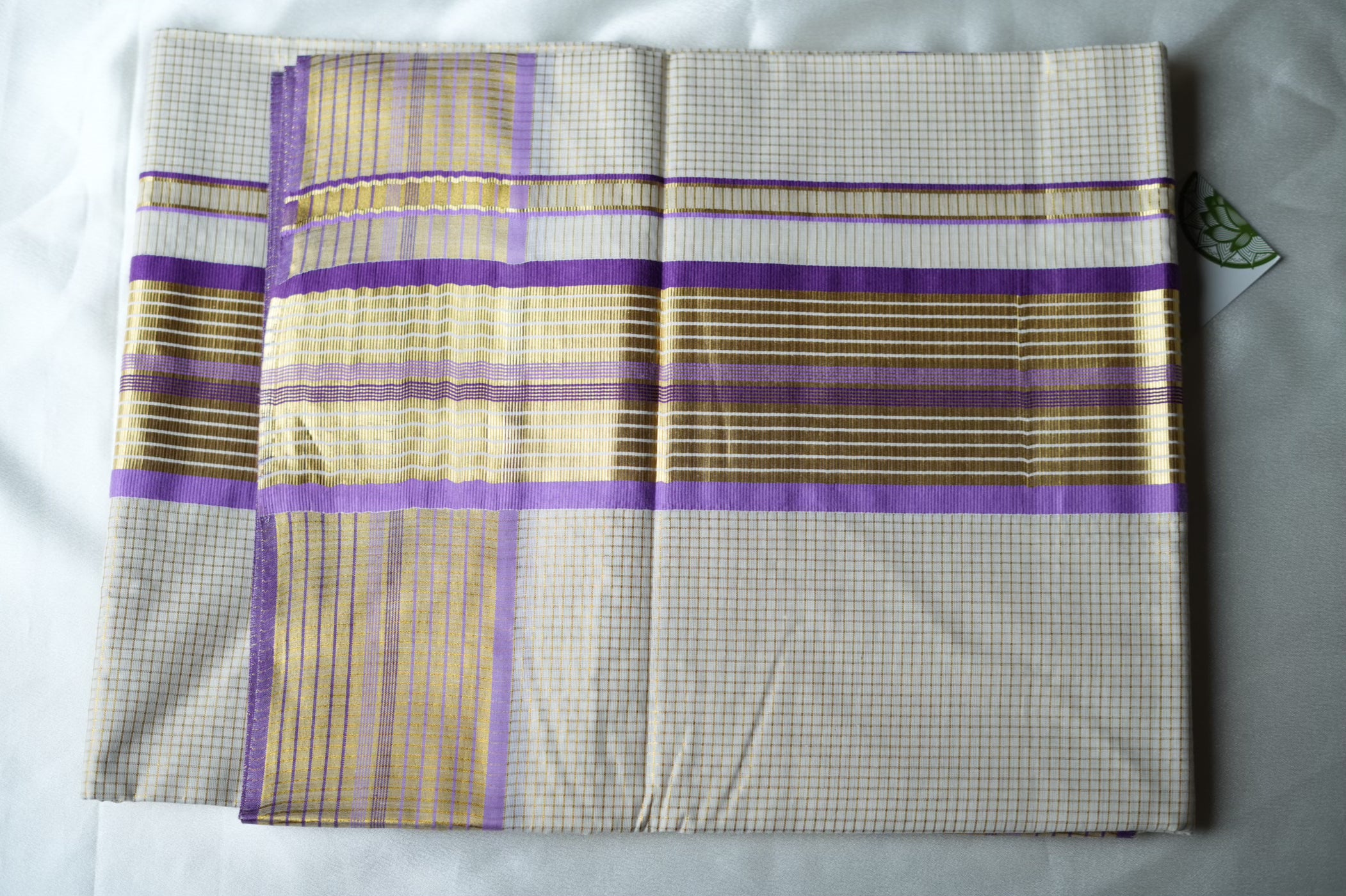 Majestic Purple & Gold Handloom Replica Kerala Saree