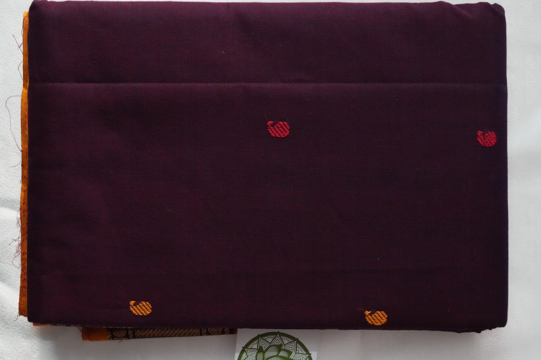 Royal Plum Kanchi Cotton Saree with Traditional Annapakshi and Elephant Motifs