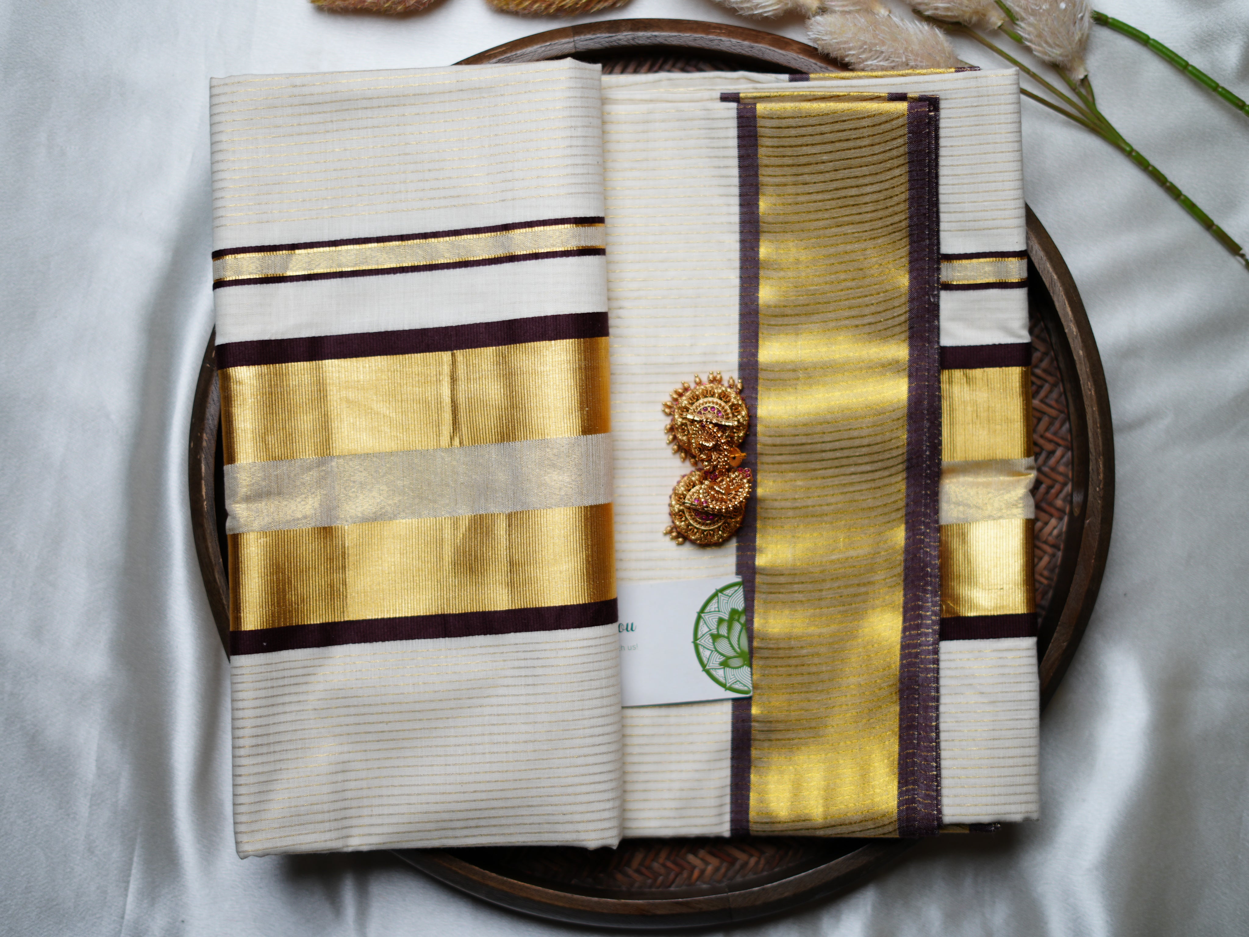 Pure Cotton Kerala Set Saree — Rich Earthy Brown Edition 🤎