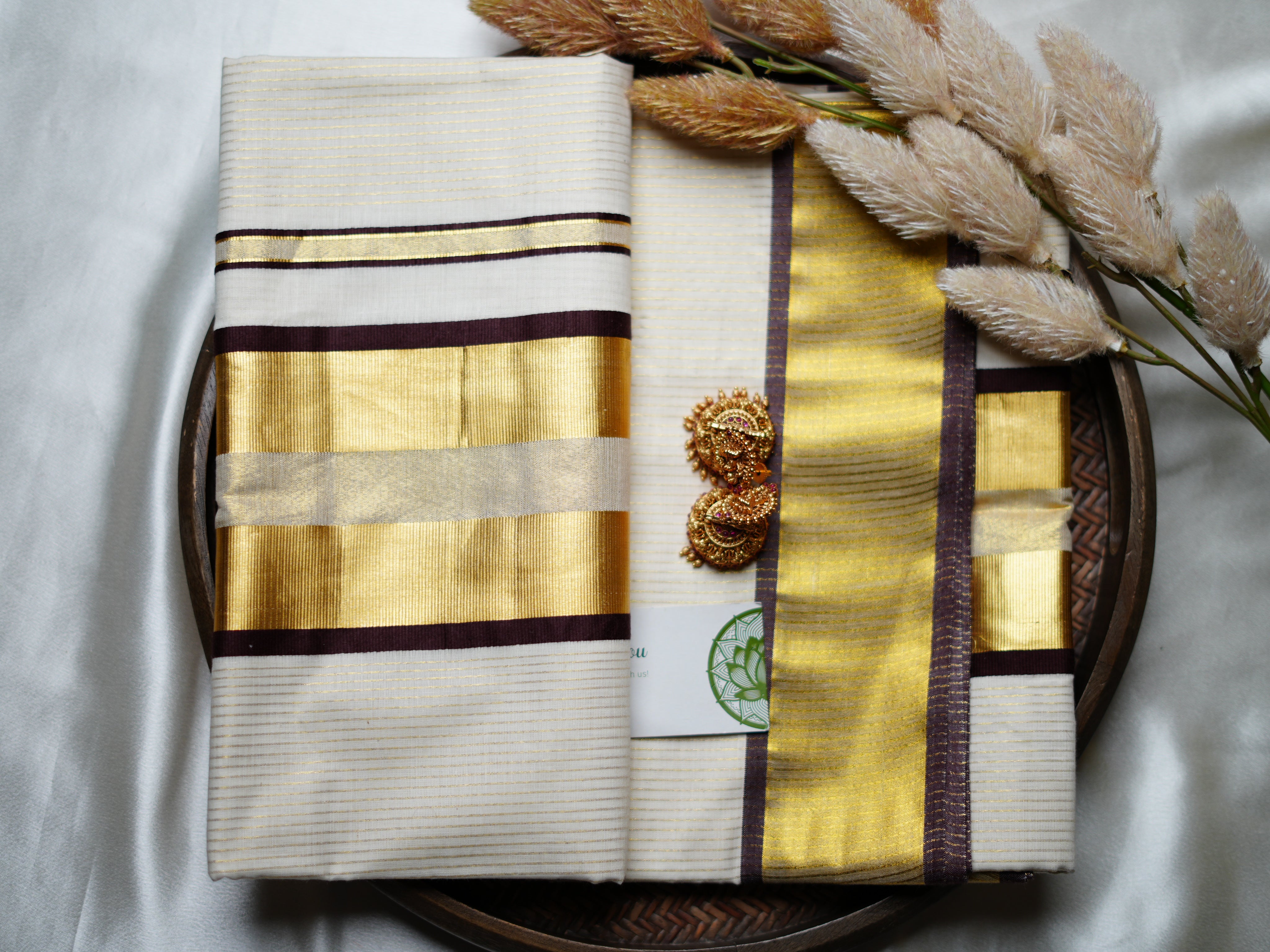 Pure Cotton Kerala Set Saree — Rich Earthy Brown Edition 🤎