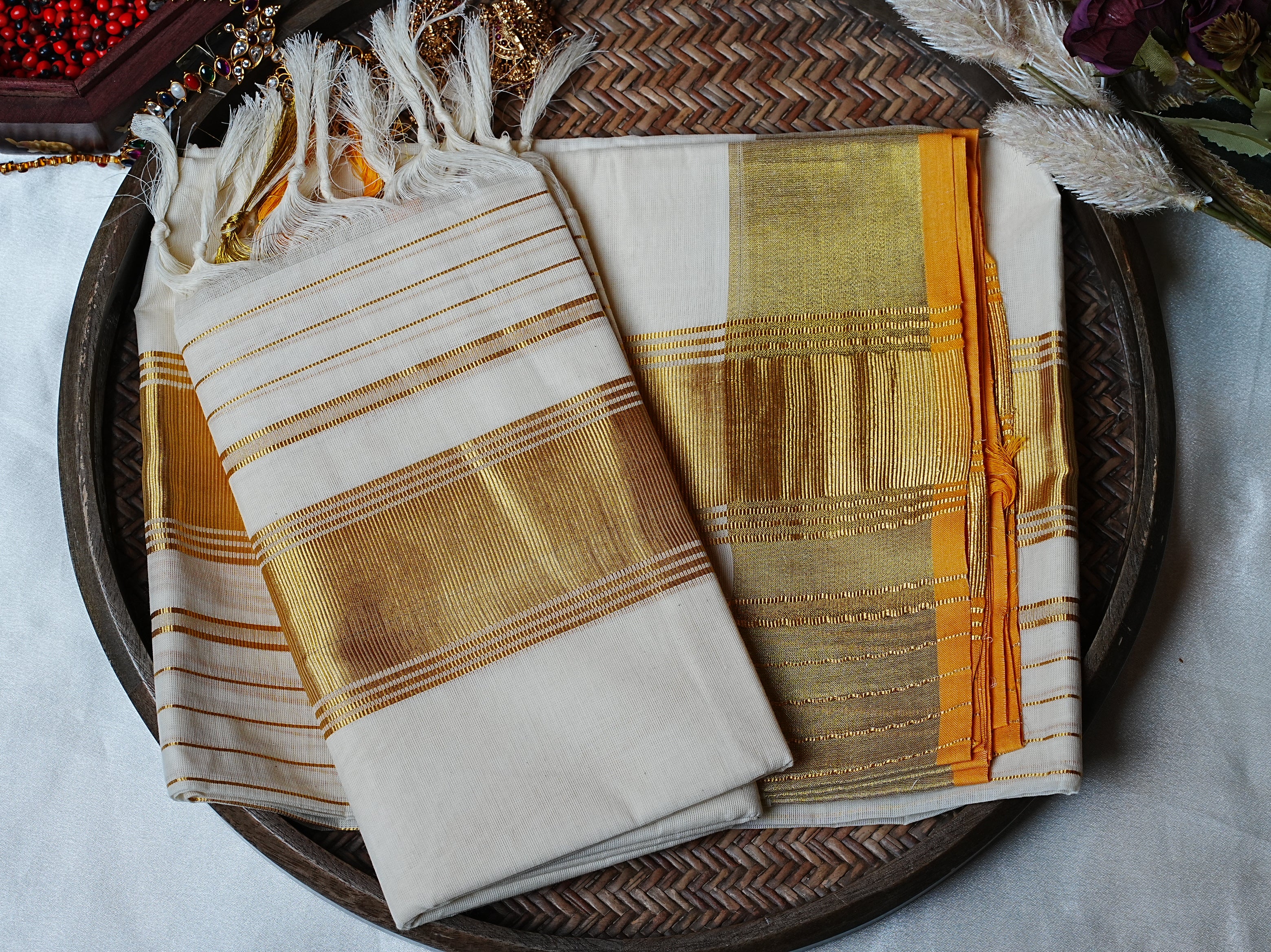 ✨ Timeless Elegance: The Premium Cotton Kerala Single Set Mundu 🌿