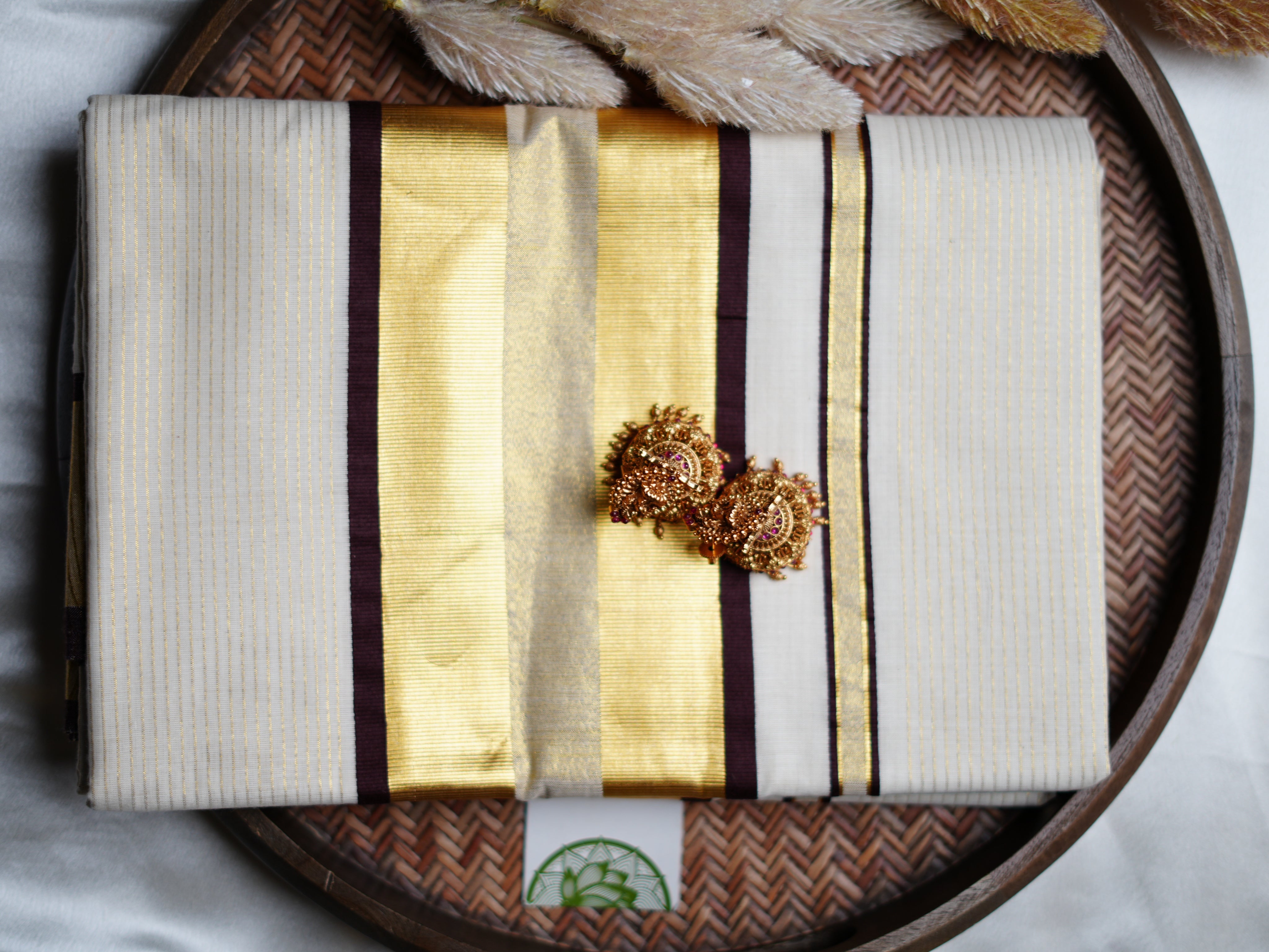 Pure Cotton Kerala Set Saree — Rich Earthy Brown Edition 🤎 - SAROYA